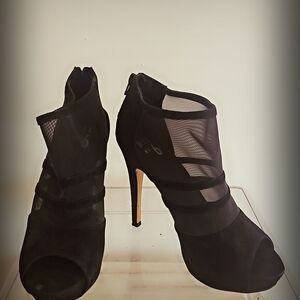 Mix No. 6 Black Mesh Heels